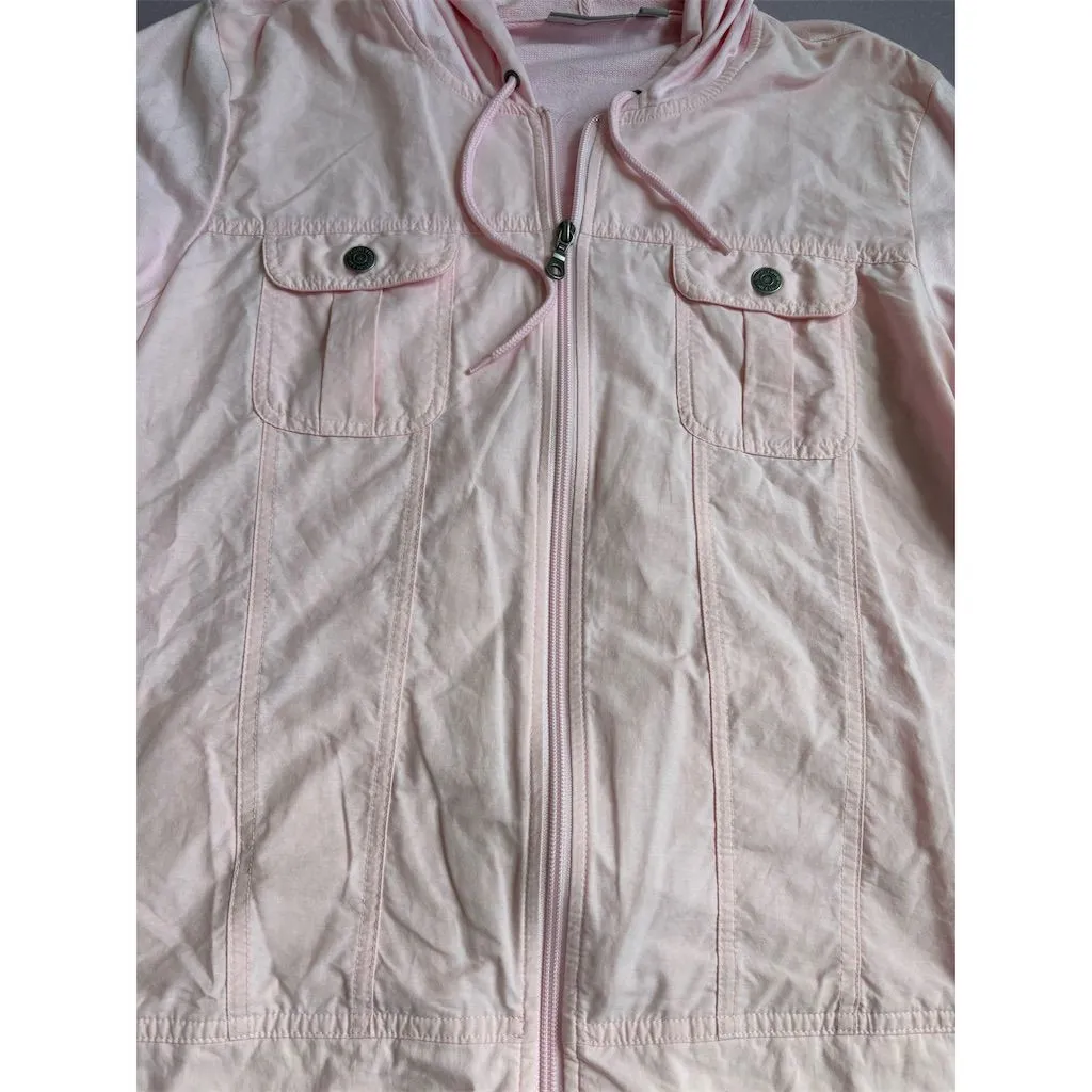 Croft‎ & Barrow Women's Pink Hooded Jacket XL Casual Long Sleeve - Image 3