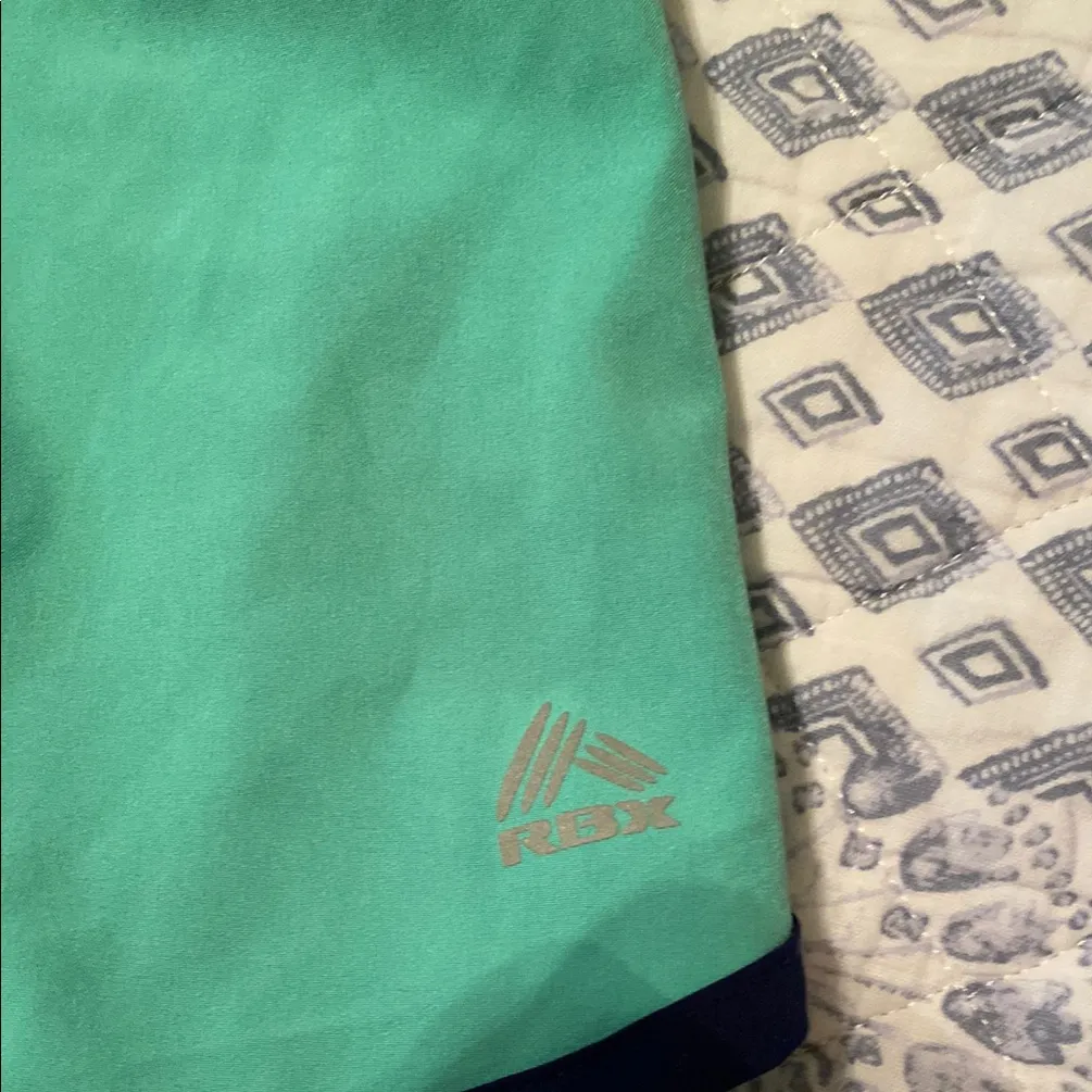 RBX Athletic Shorts Green and Blue Lightweight Design Size M - Image 4