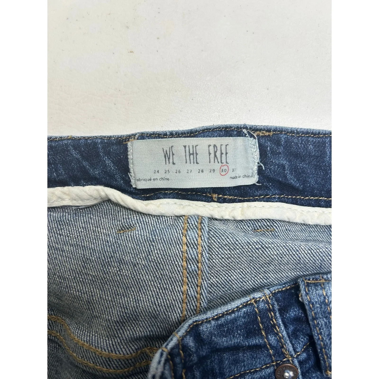 Free People We The Free Blue Denim Mini Skirt in Size 30. - Image 3