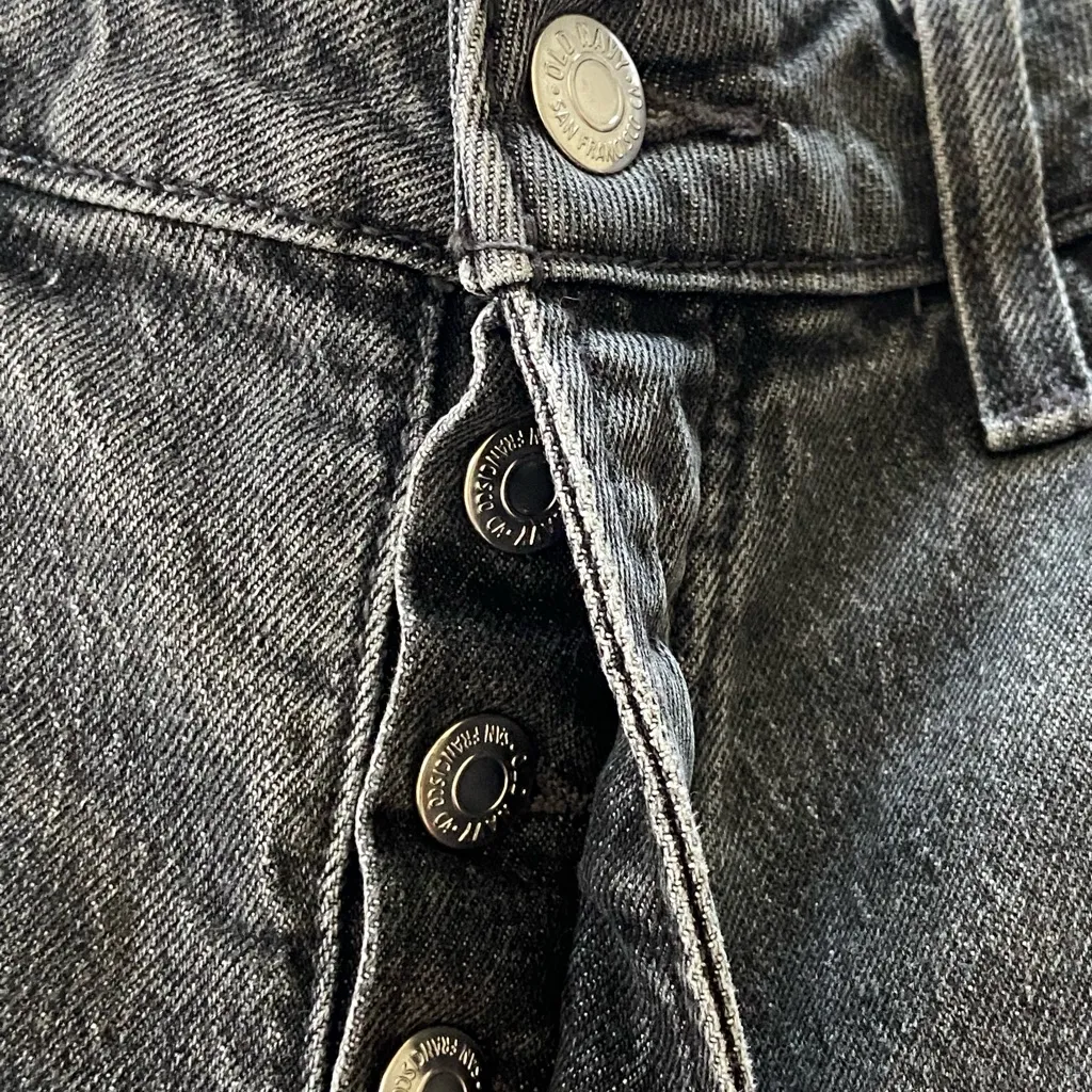 Old Navy OG High Rise Straight Gray Jeans Button Fly Normcore, Grunge, Classic - Image 6