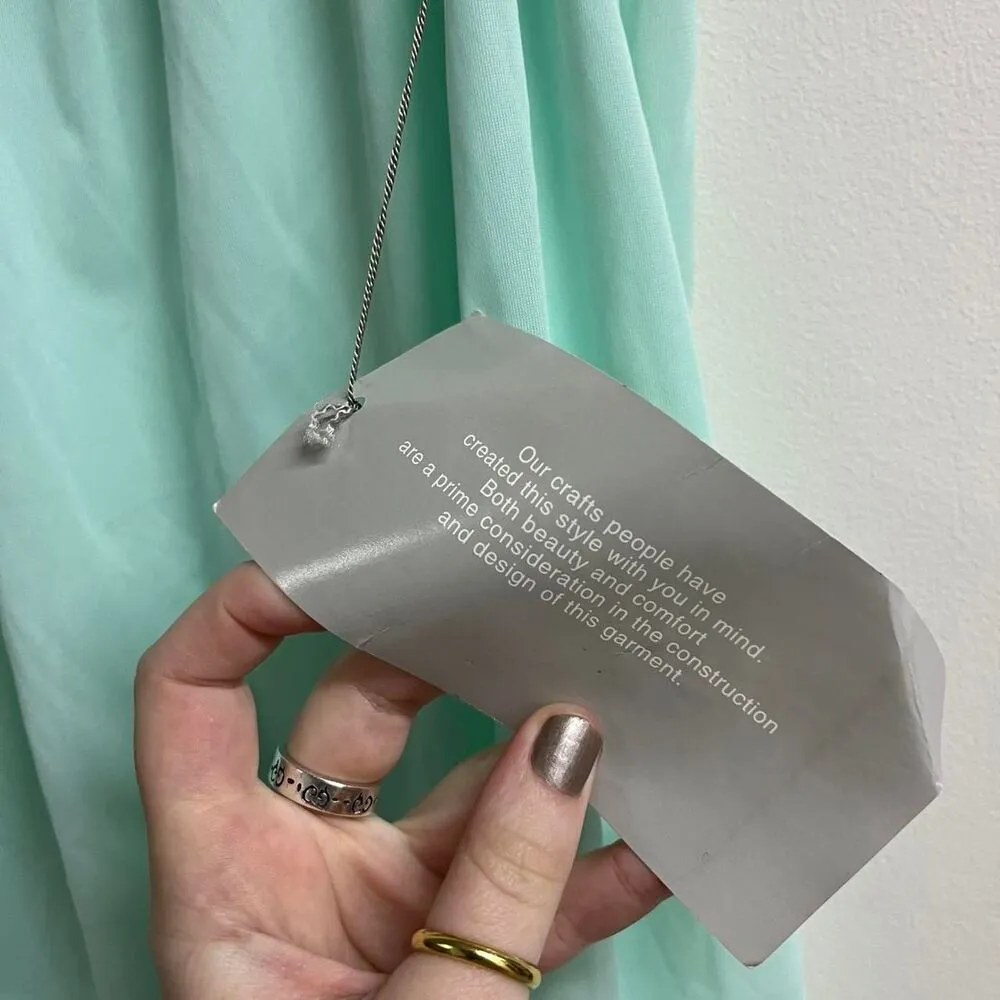 vintage y2k 2000s turquoise nightgown lingerie size small NEW with tags - Image 7