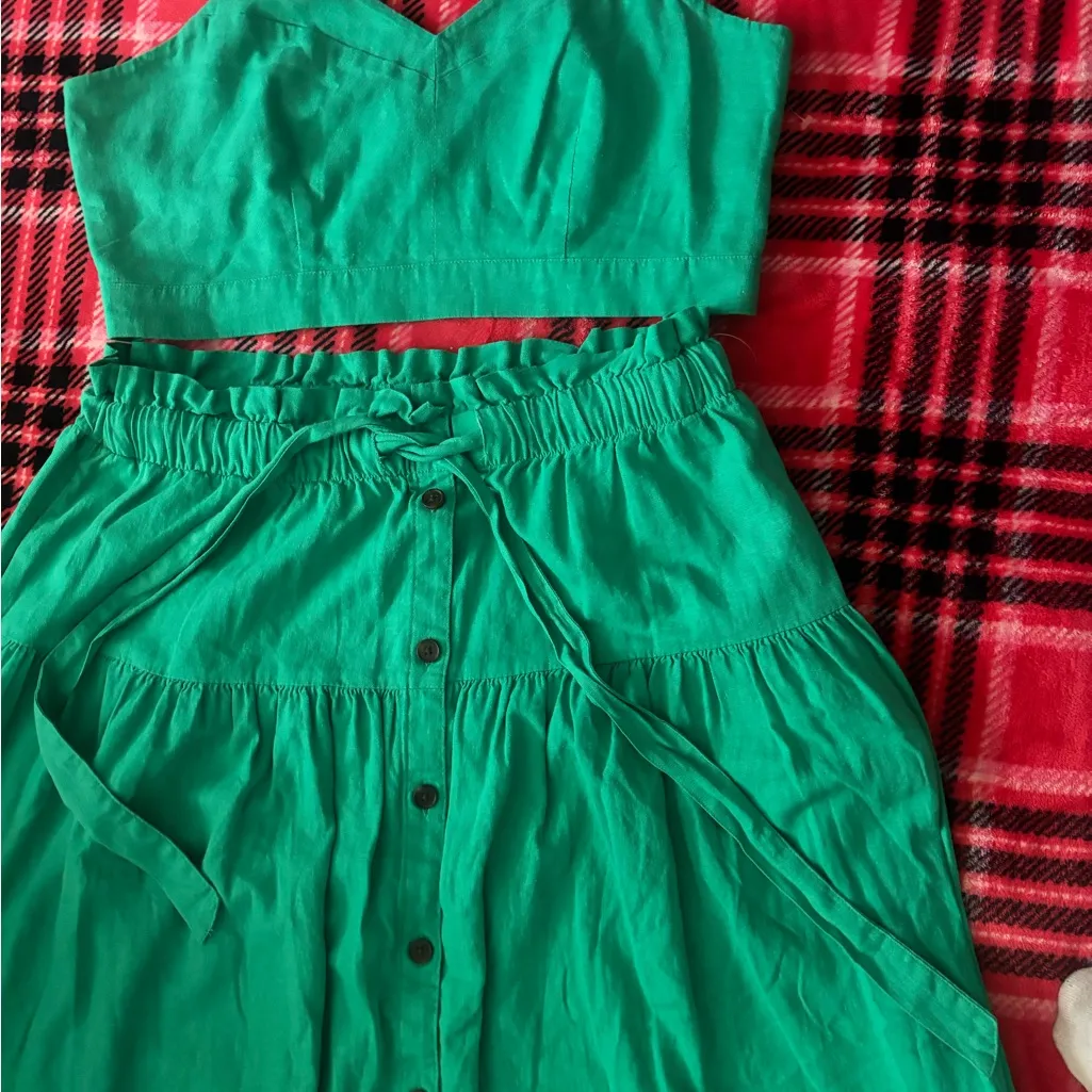 Universal Thread Teal Button-Front A-Line Skirt and top set 2 piece - Image 5