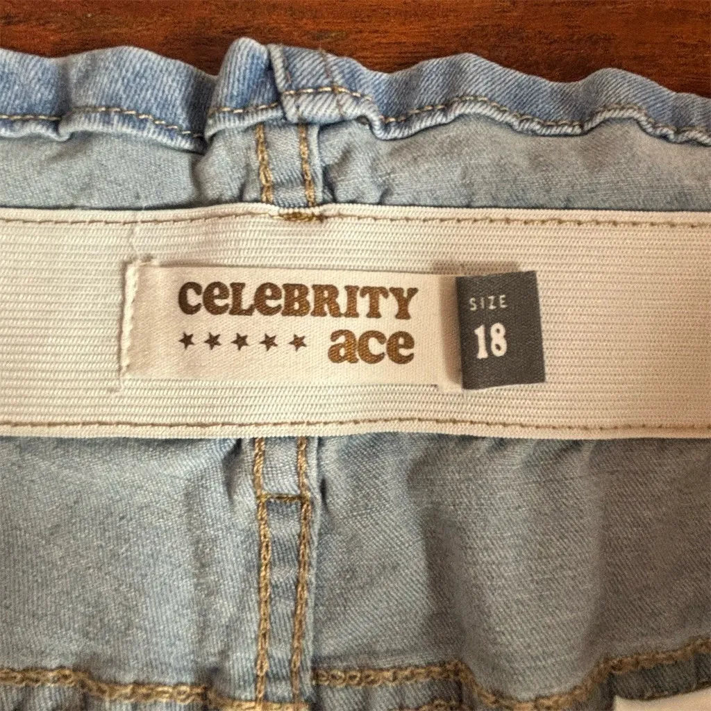 Light Wash Denim Jogger Jeans Womens Plus Size 18 Paperbag Waist High Rise - Image 8