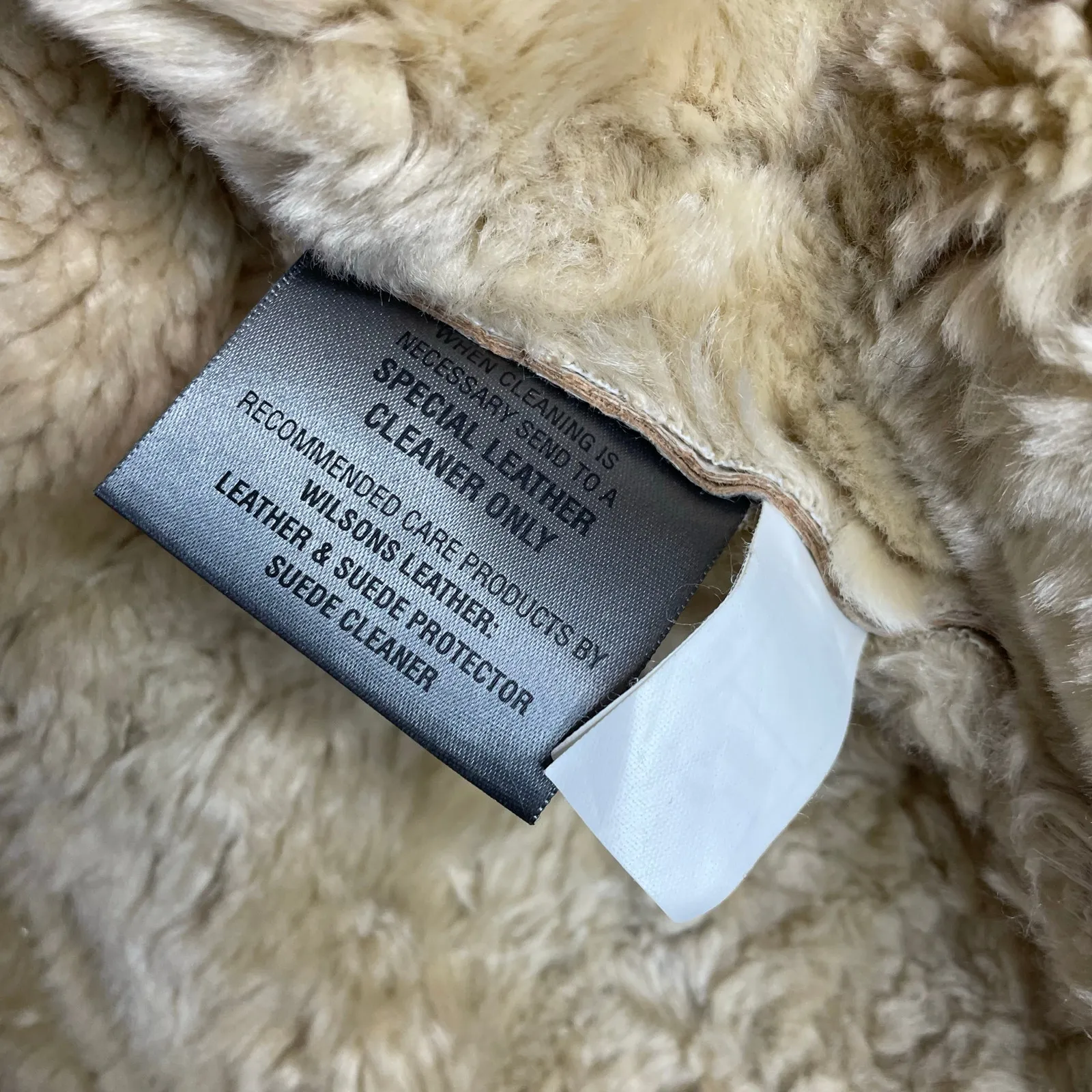 Wilsons Leather Suede Faux Shearling Fur Moto Jacket Boho Penny Lane Womens XL - Image 12