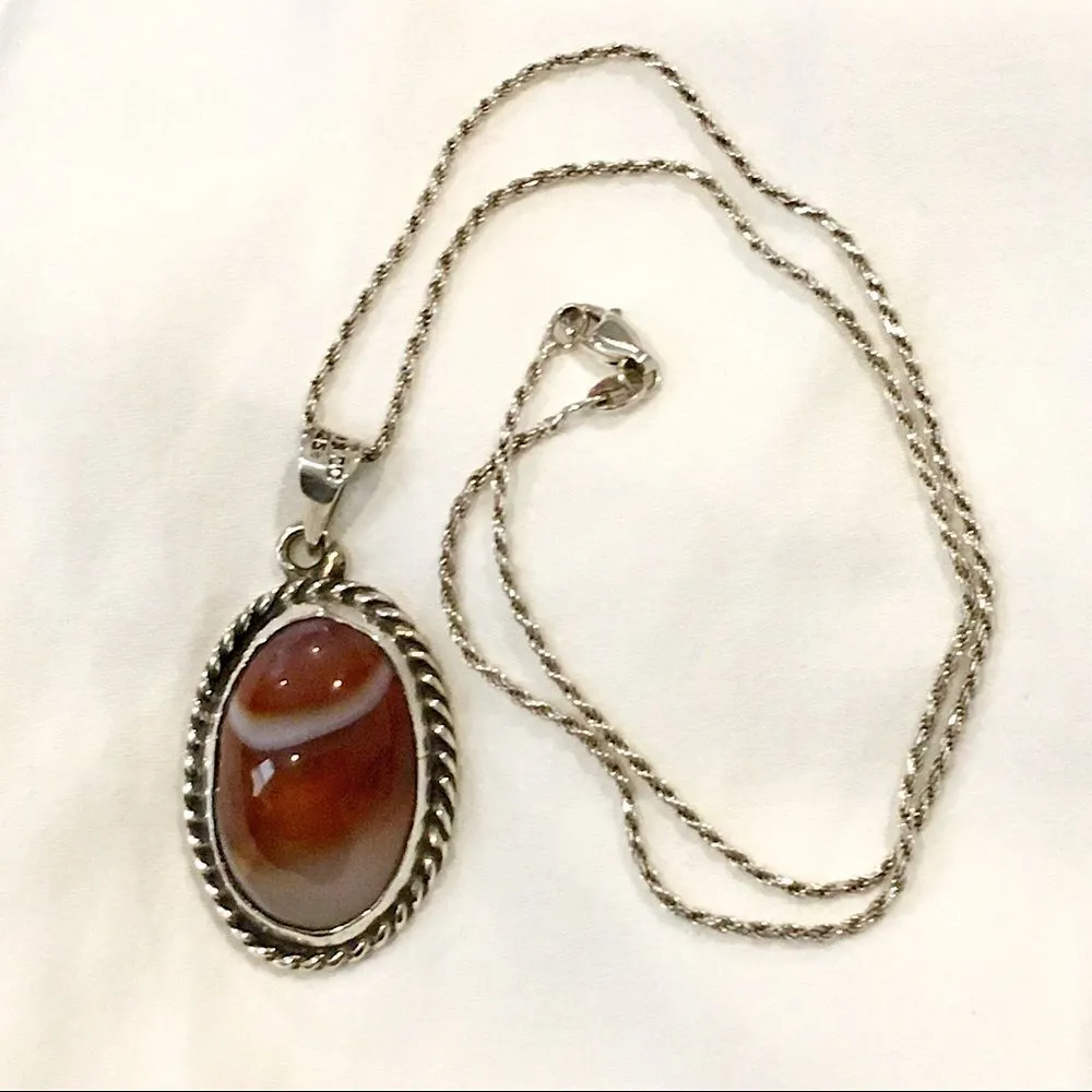 TAXCO Southwest Sterling Silver Tigers Eye Necklace - Image 8