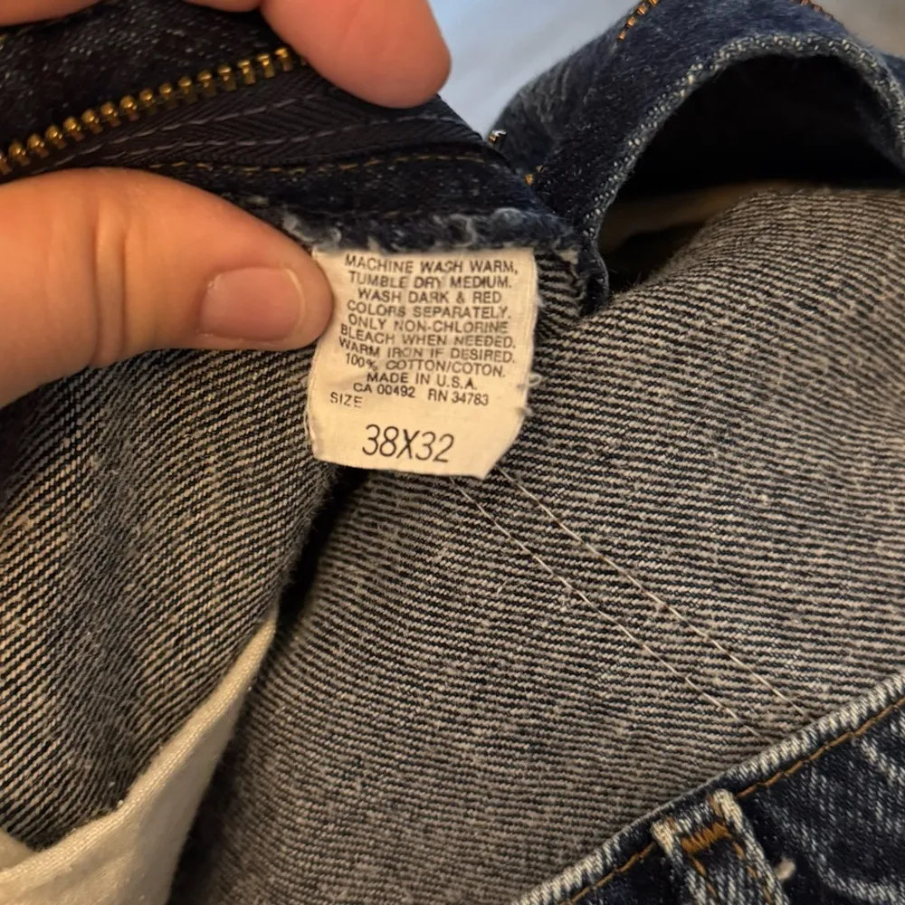 Vintage Lee's Acid Wash Ultra High Rise Mom Jeans Sz 38x32 - Image 8