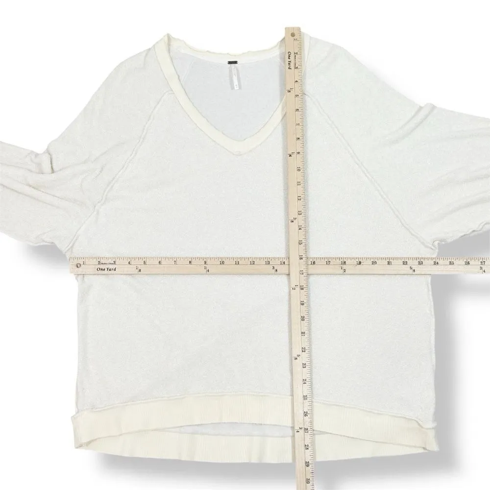 Free People Take‎ It Off Inside Out Raglan Slouchy Sweatshirt Ivory XS - Image 12
