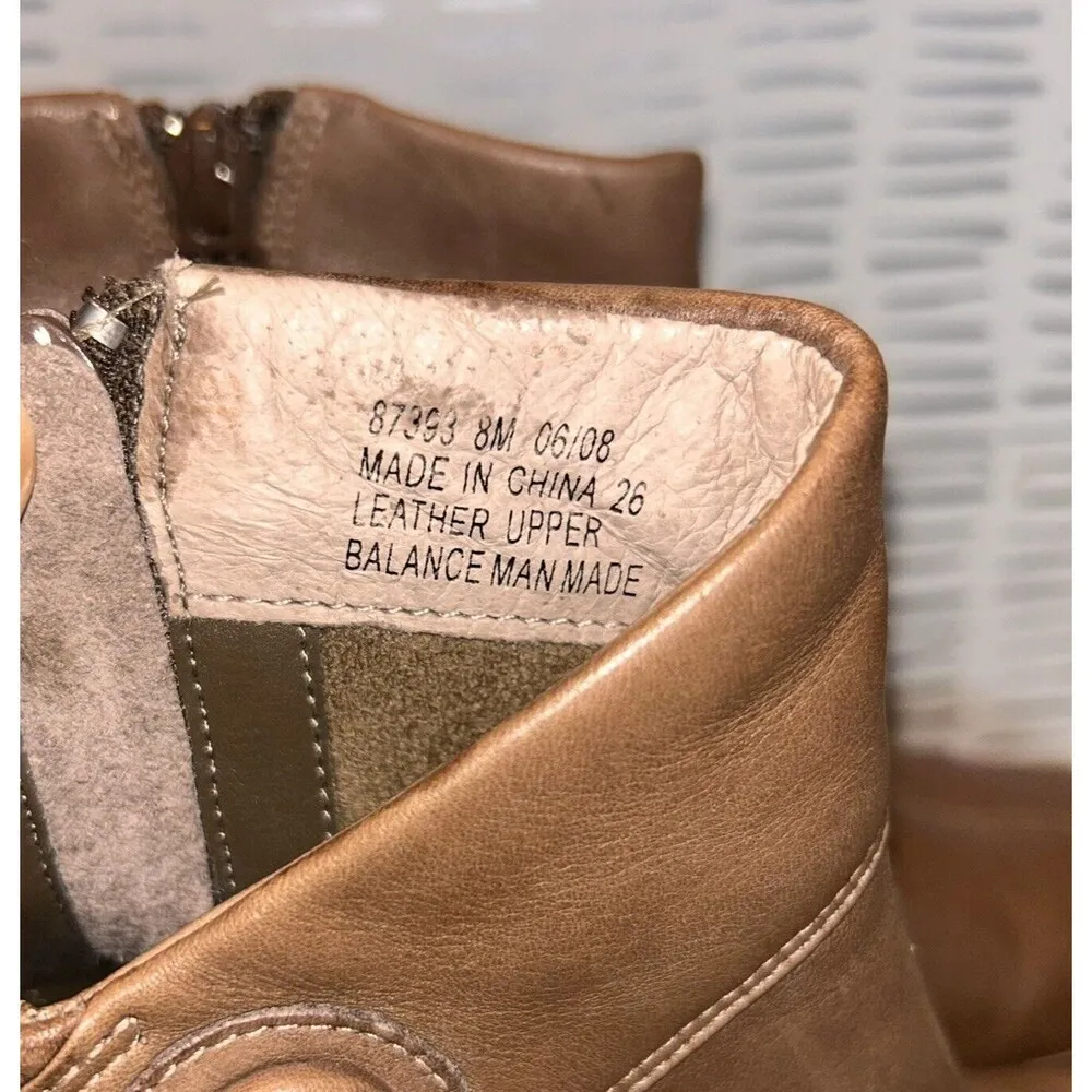 Clarks Brown Leather Boots Comfort‎ Heels Pumps 87393 Women's 8 M - Image 5