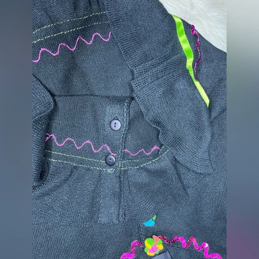 Michael Simon vintage Black fruit summer themed Sweater cardigan Size undefined - Image 5