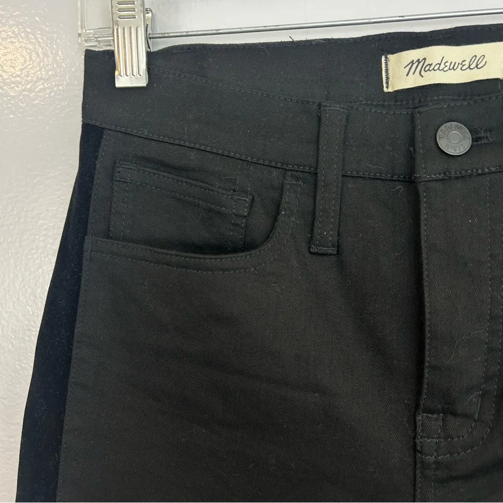 Madwell Black Velvet Stripe 9" Mid Rise Skinny Jeans Size 26 - Image 5