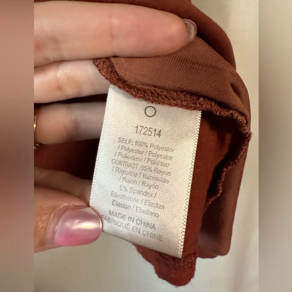 Dolan from Anthropologie Rust Orange Split VNeck Oversized Blouse XS - Image 6