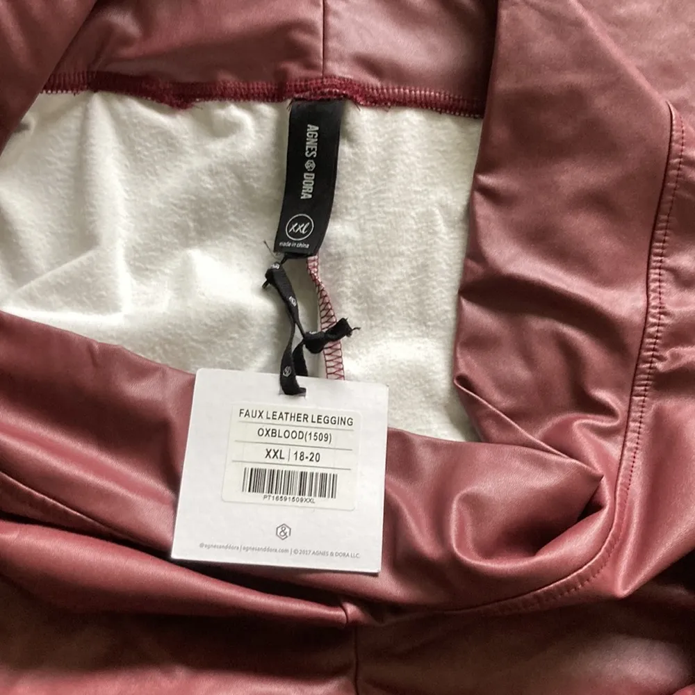 Agnes&Dora| Oxblood Colored Faux Leather Legging sz 18-20 - Image 4