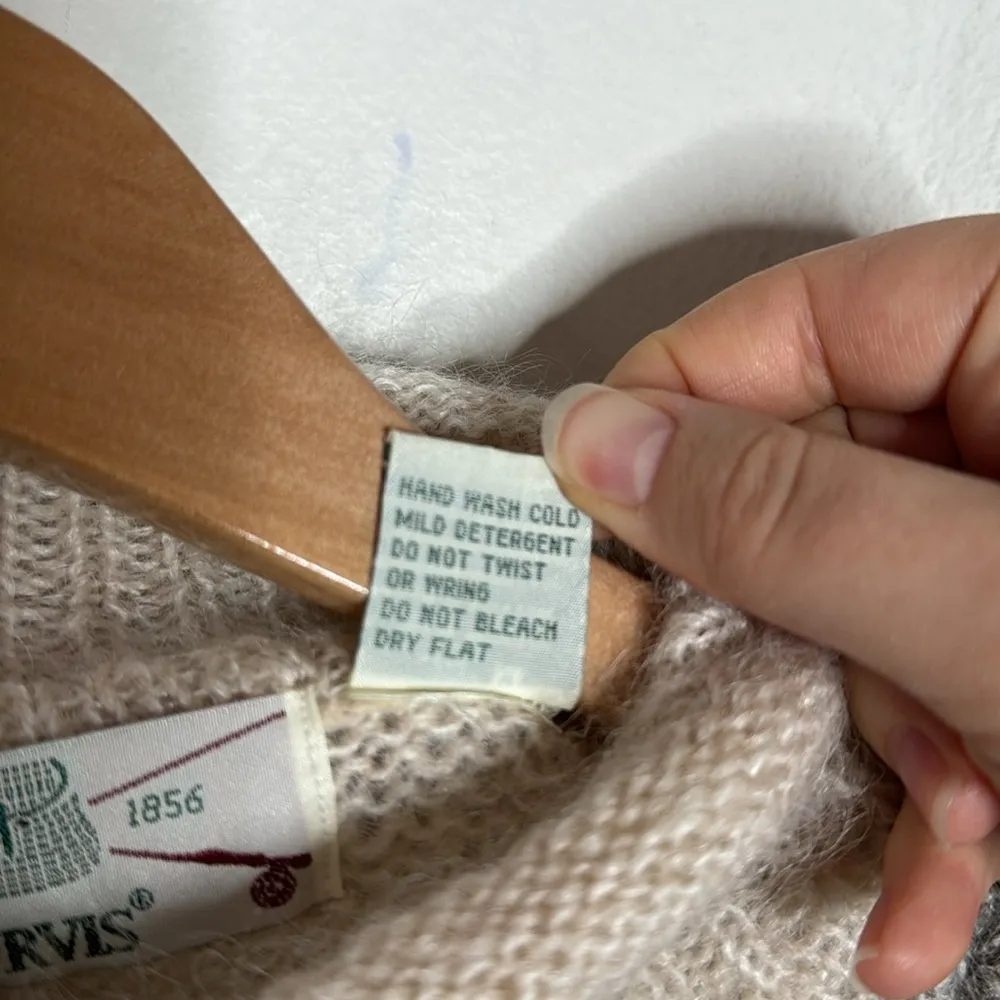 Orvis New Vintage Mohair Patchwork Neutrals Oversized Sweater Size M men - Image 10