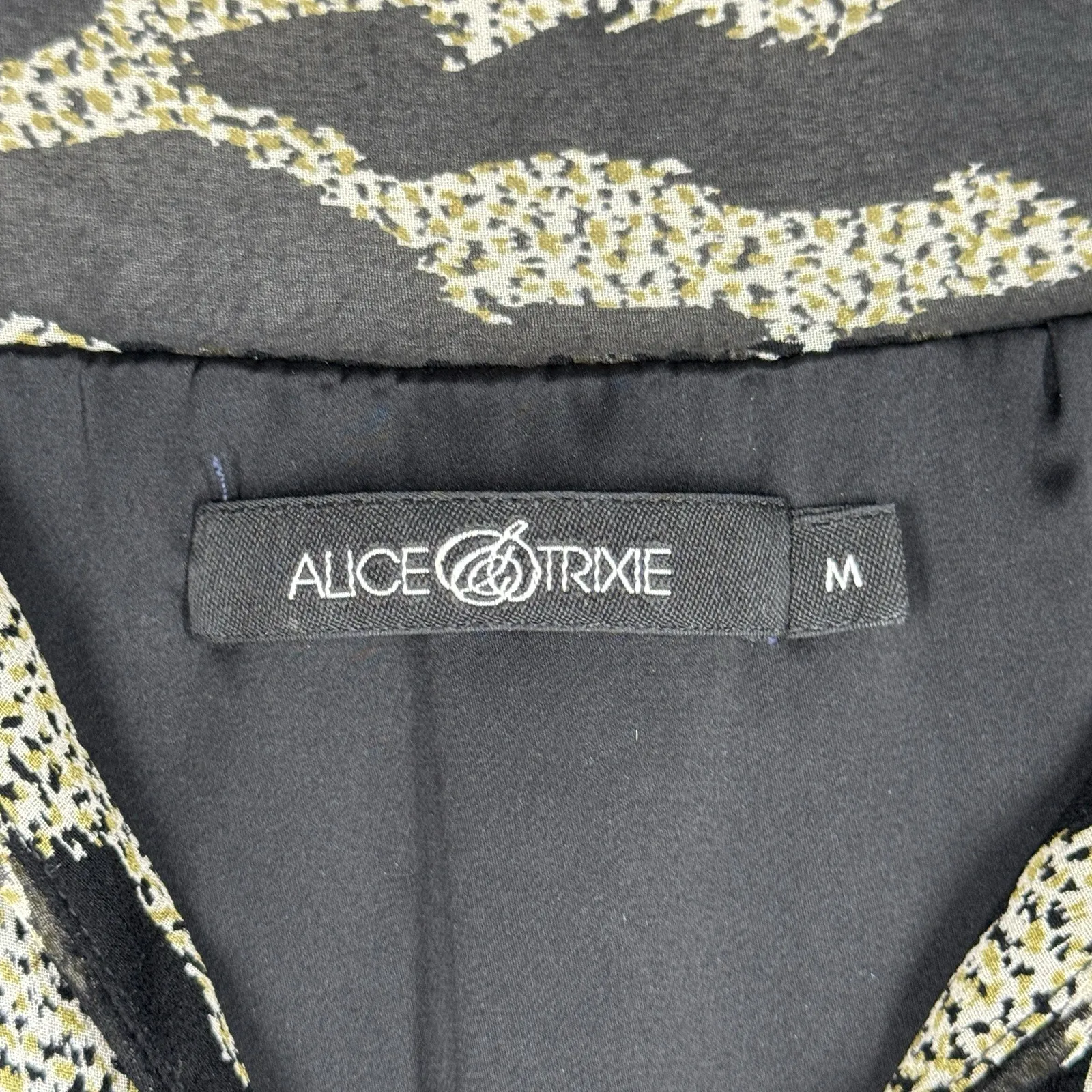 Alice & Trixie Dress Womens Medium Black Cream Cheetah Leopard Mini Exotic Edgy - Image 6