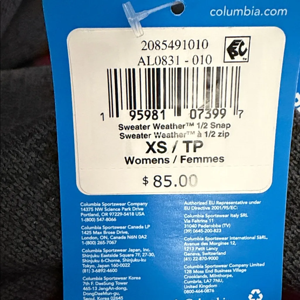 Columbia Women's Sweater Weather Half Snap Xsmall NWT MSRP $85.00 - Image 7