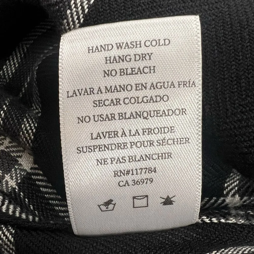 Rails Hunter Shirt Ash Cream Gray Plaid Long Sleeve Button Down Black Women’s S - Image 11