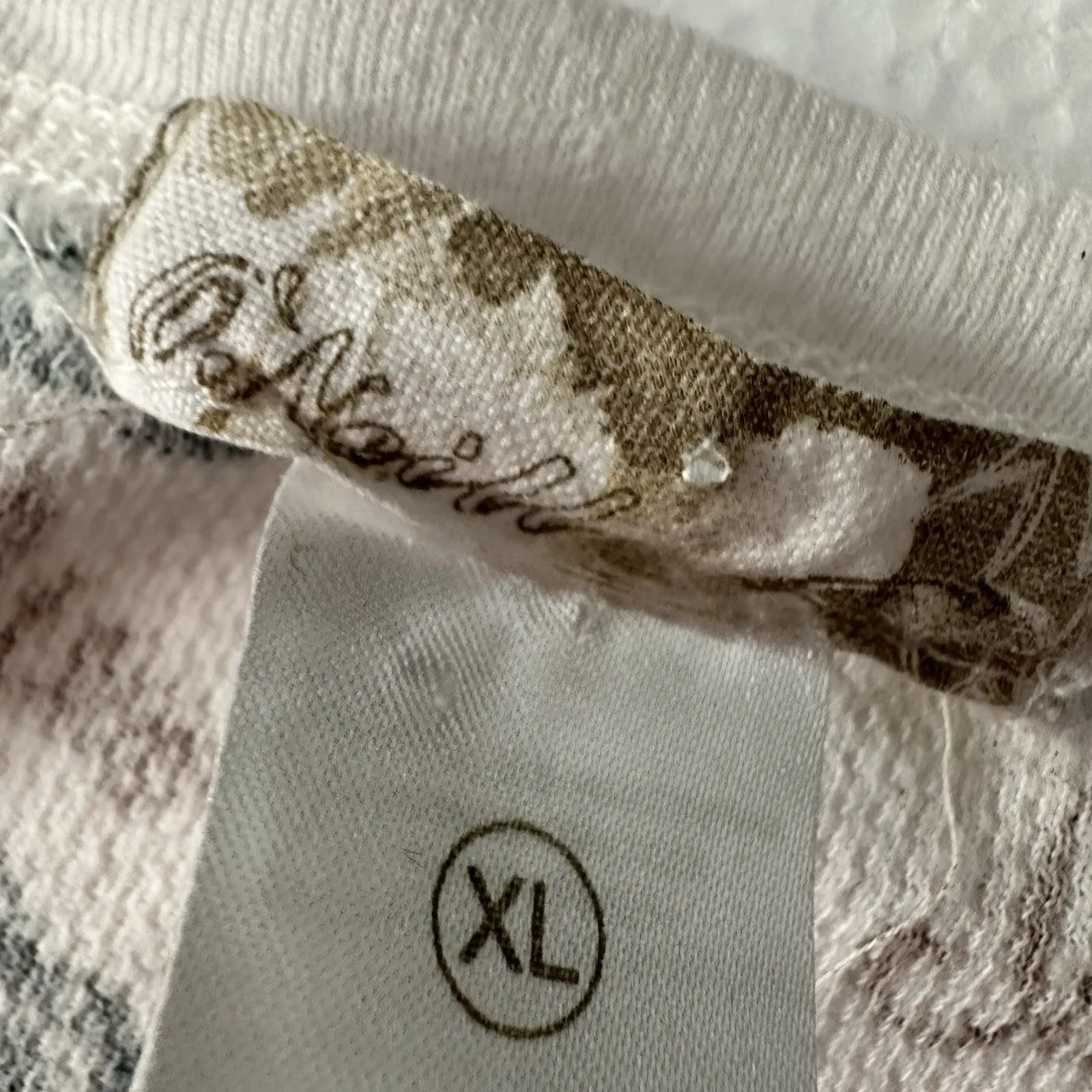 Oneill Top Womens XL Rose Brown Crew Neck Long Sleeve‎ Waffle Knit Thermal Y2K - Image 4