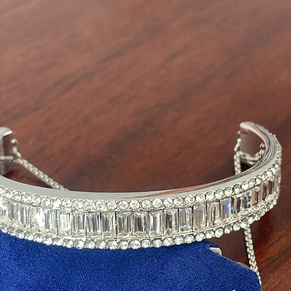 Target bracelet Silver Cuff baguette adjustable fashion jewelry New - Image 2