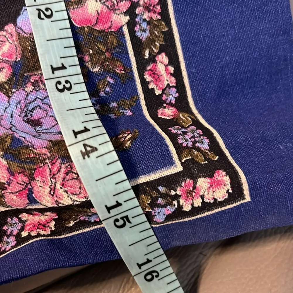 Rouge Canvas Linen Floral Bag Blue - Image 7