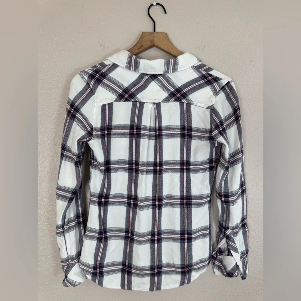 Rails Plaid Flannel Button Down Hunter Shirt in White Scarlet size XS $158 - Image 9