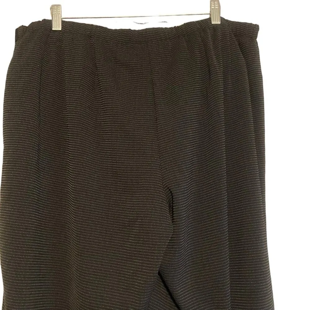 NWT Avenue Women’s Black Cuffed Wide Leg Trousers, small polka dot, Size 16 - Image 6