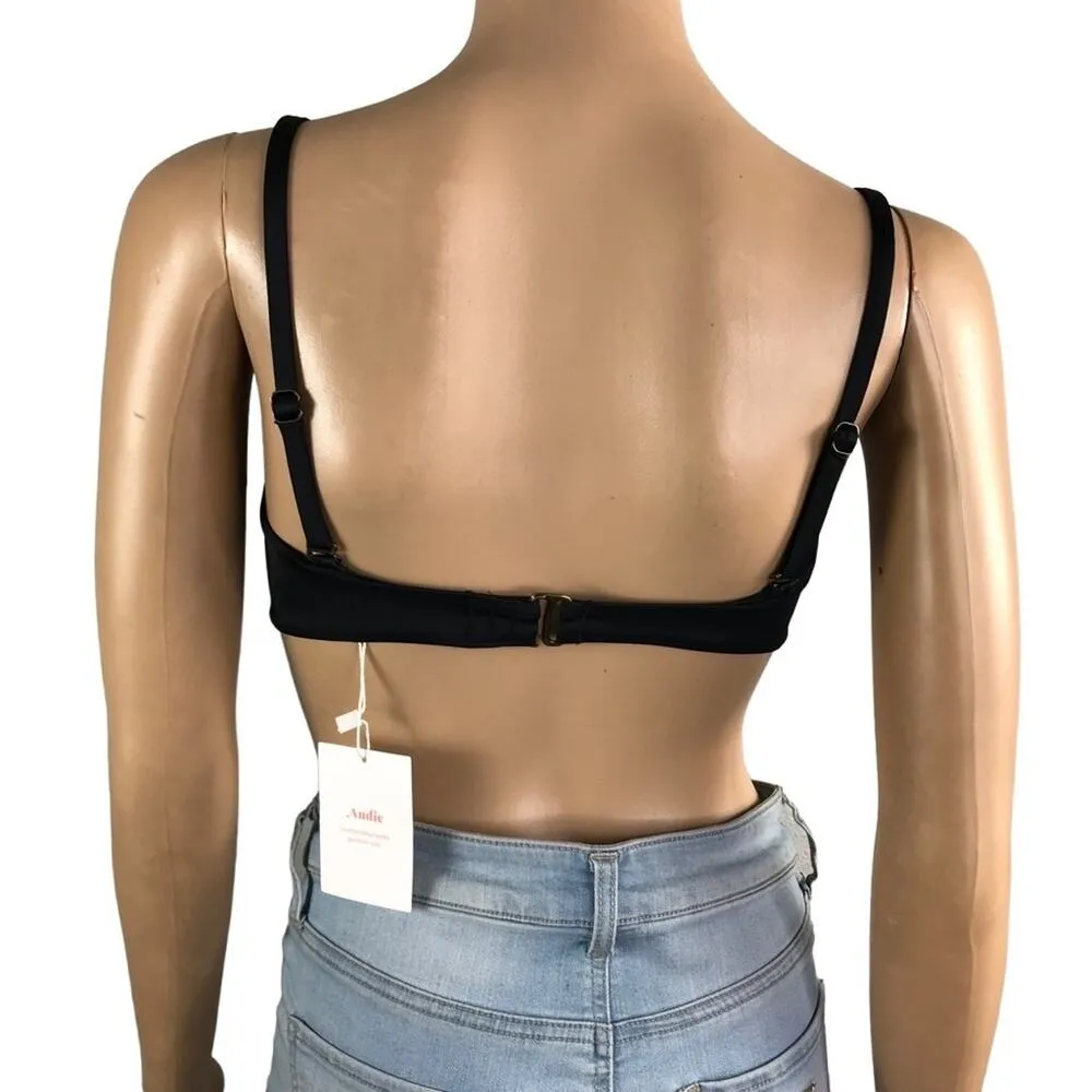 ANDIE Swim Top Women Sz S Black Bora Bora Convertible Retro Feminity Grunge NWT - Image 2