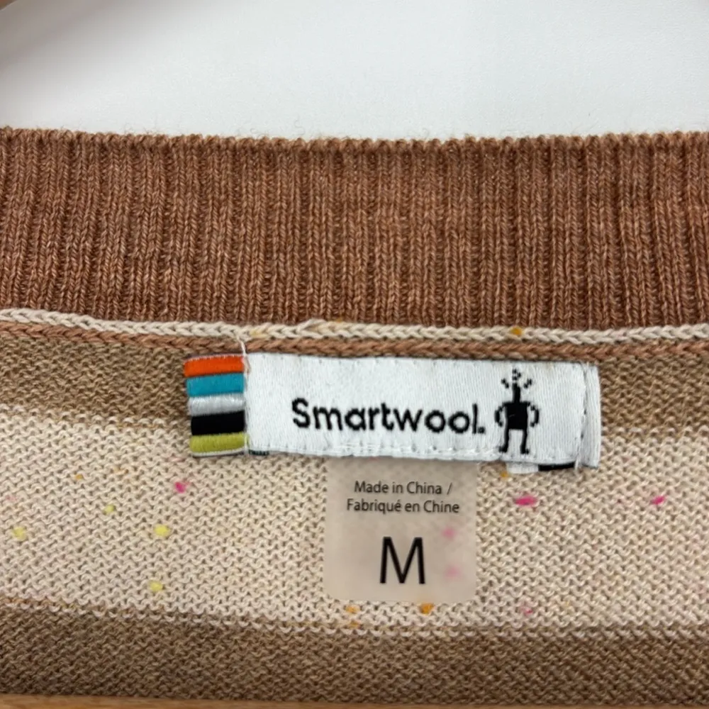 Smartwool Edgewood Boyfriend Striped Crewneck Sweater Almond Women’s Size Medium - Image 4