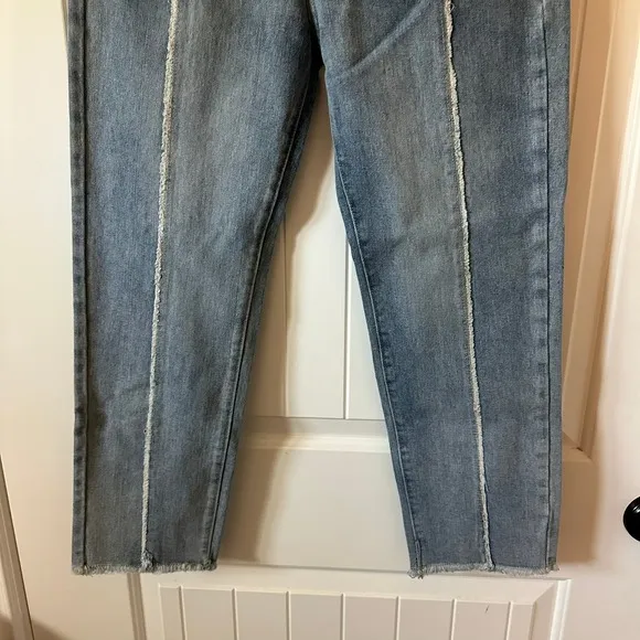 Fun Fringe Jeans‎ Raw Hem Denim Slim Straight Leg Blue Size 29 - Image 3