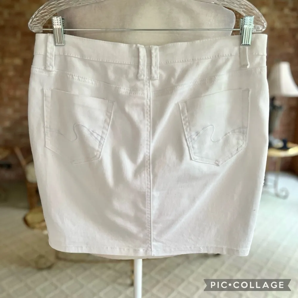 Venus Skirt Mini Denim Pencil White 10 Bodycon Casual Vacation Stretch Party Mod - Image 10