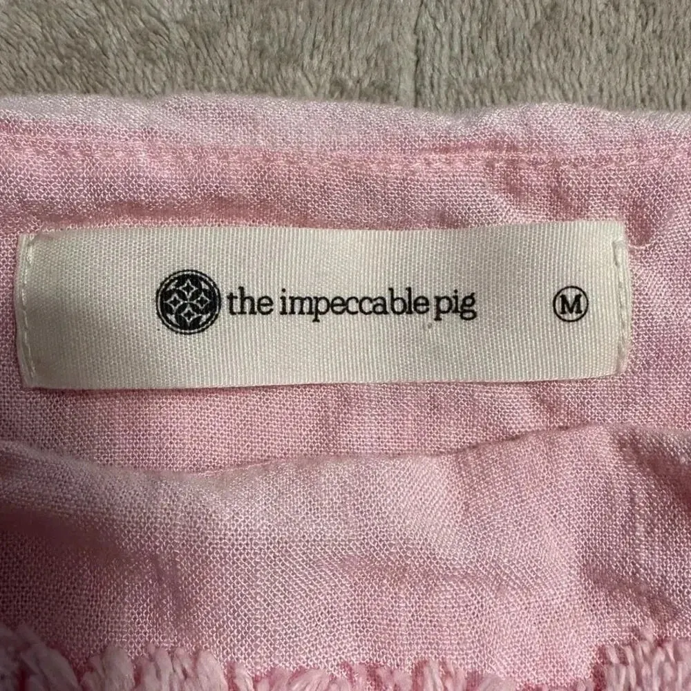 Impeccable Pig Sleeveless Blouse Size Medium Pink Layered Flowy Tank Top Loose - Image 7