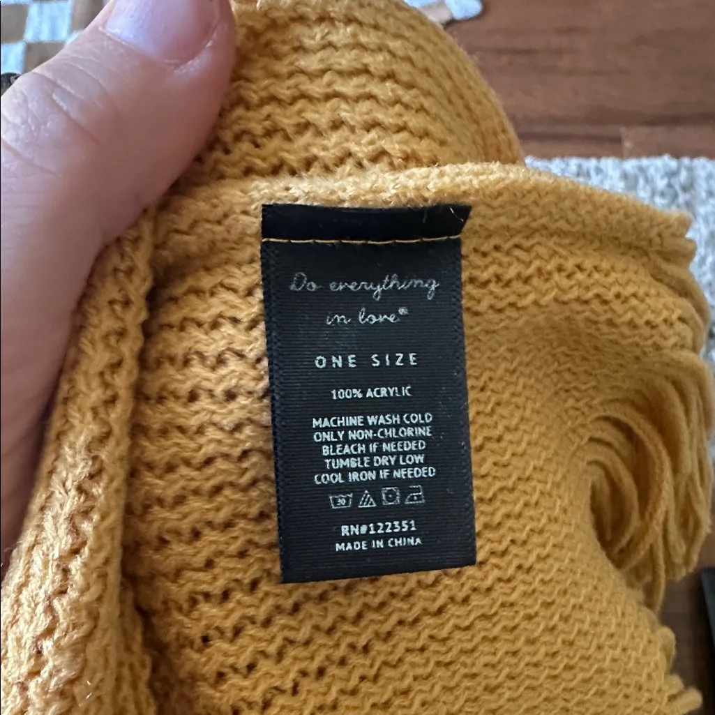 Do Everything in Love Mustard and Gray Accent Shawl - Image 6