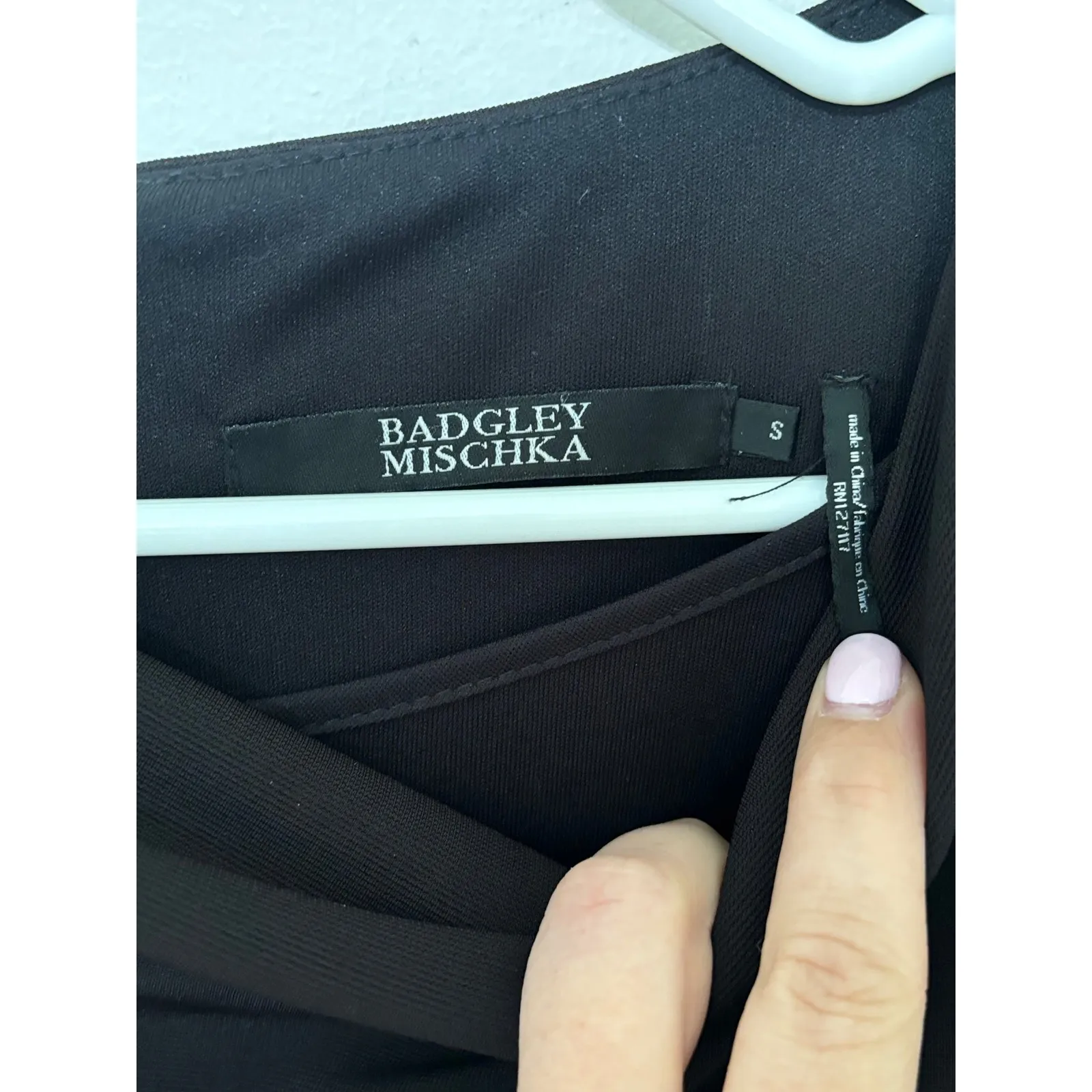 Badgley Mischka Black Sheath Dress‎ Cowl Neck Cocktail Party Size S - Image 2