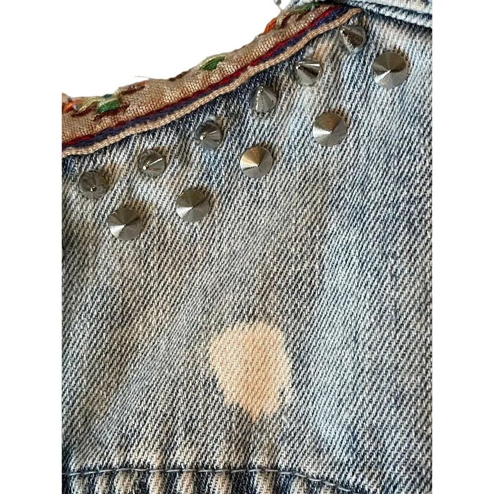 Vintage Boom Boom Jeans Spike Studded Denim Vest - Image 10