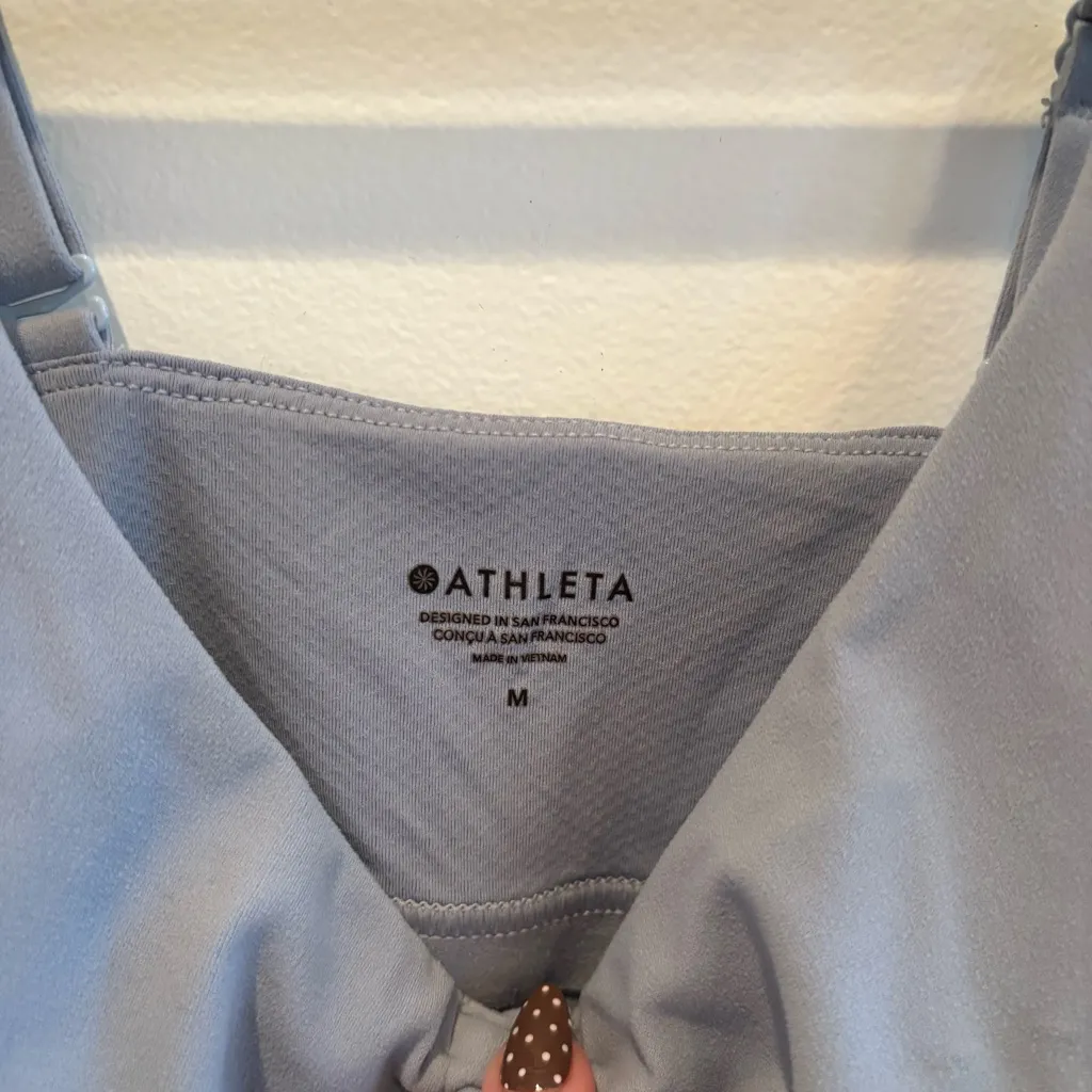 Athleta Cinch Longline Dusty Blue Women's Sports Bra Removable Pads Size Medium - Image 3