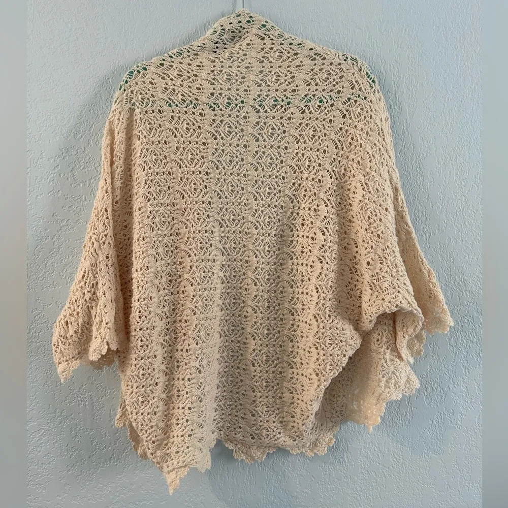 100% Cotton Crotchet open front Cardigan Sweater Size XS - Image 3