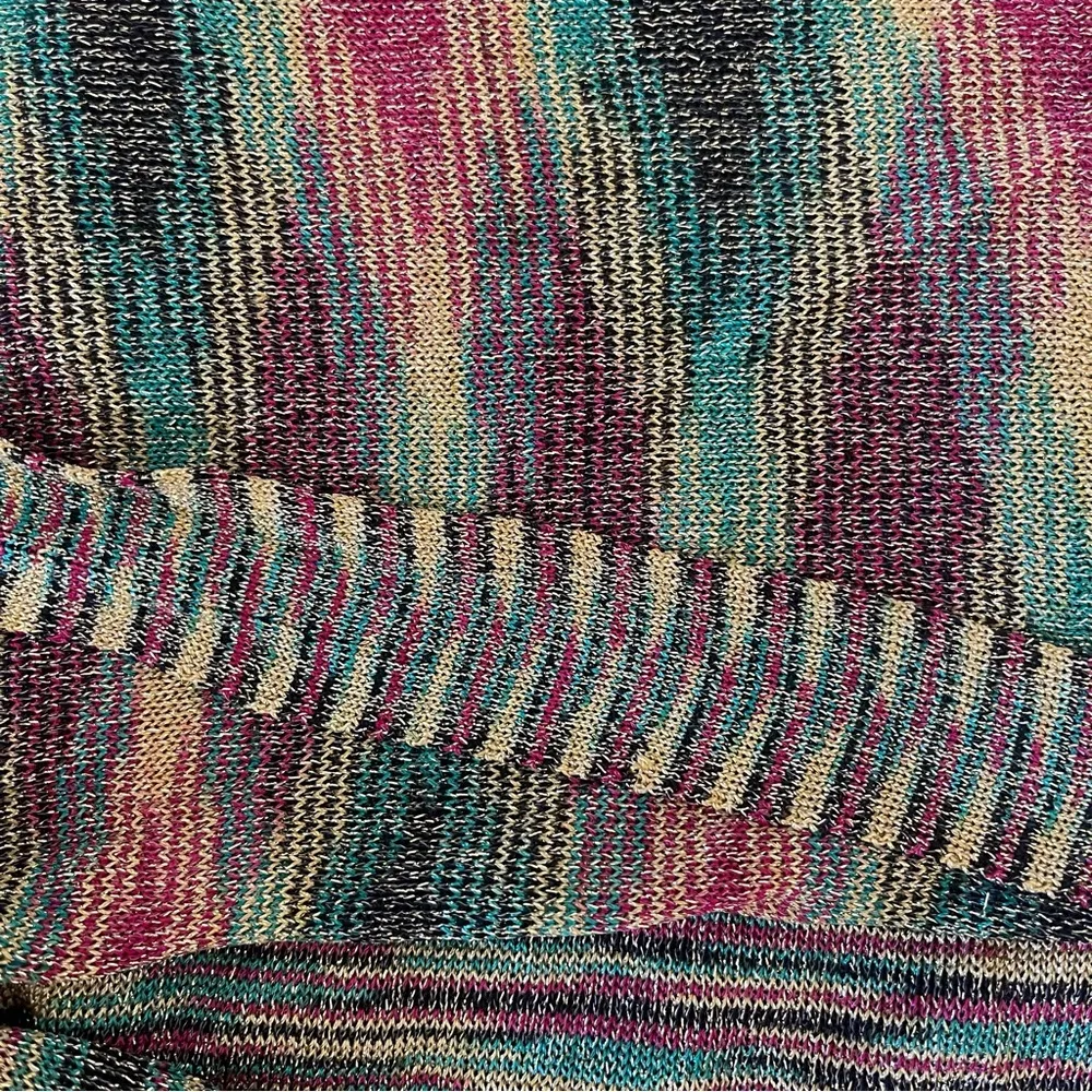 Vintage 90s Guess Jeans Gold Bodycon Knit Dress Medium Rasta Red Yellow Green - Image 12