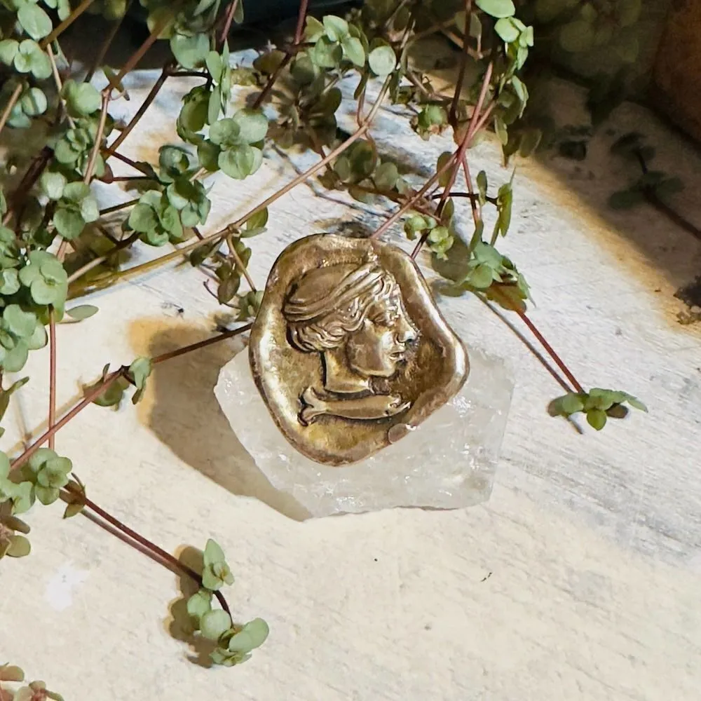 Vintage Sterling SilverGreek Roman Pin Pendant Silver - Image 2