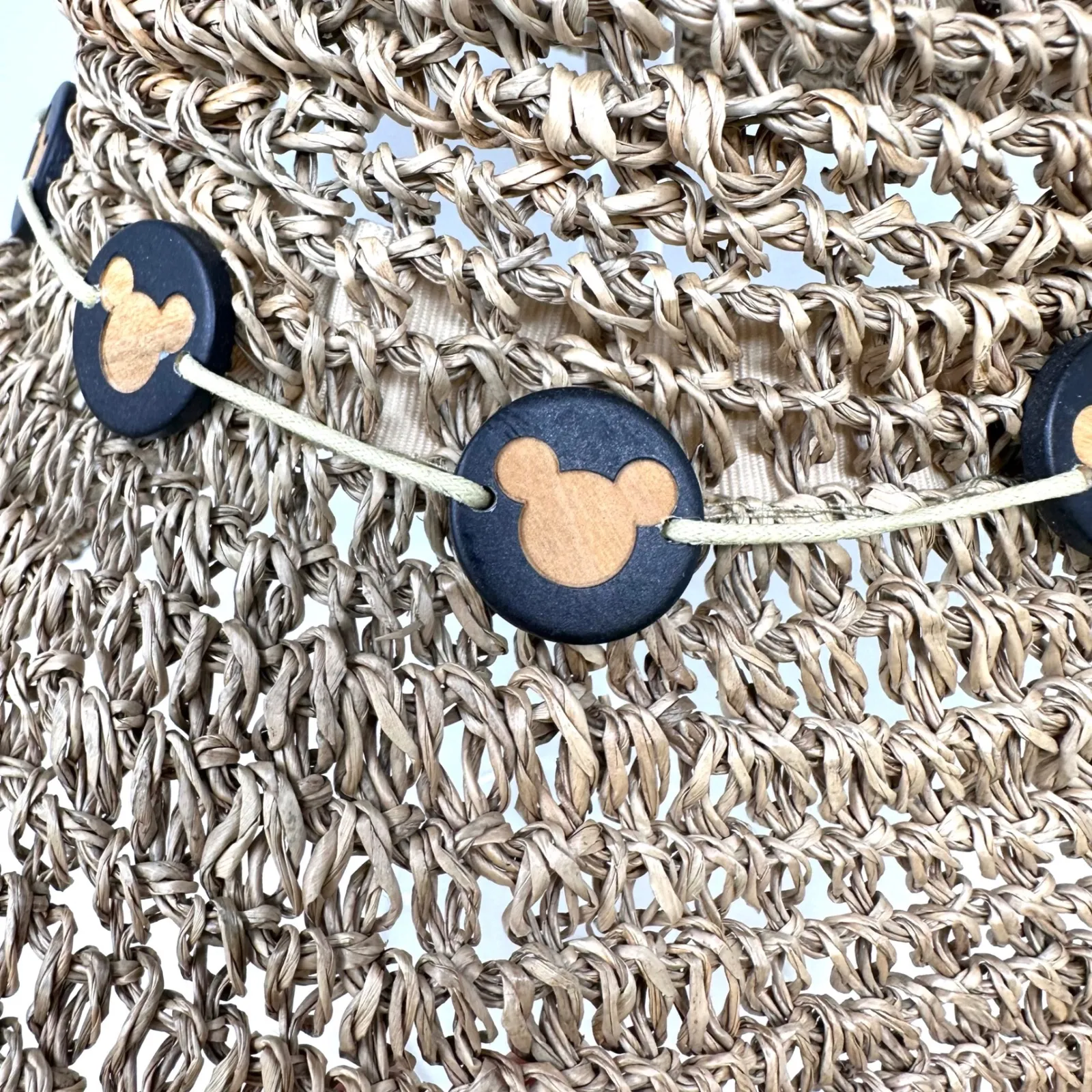 Disney Parks Woven Floppy‎ Sun Hat Mickey Trim Brown - Image 4