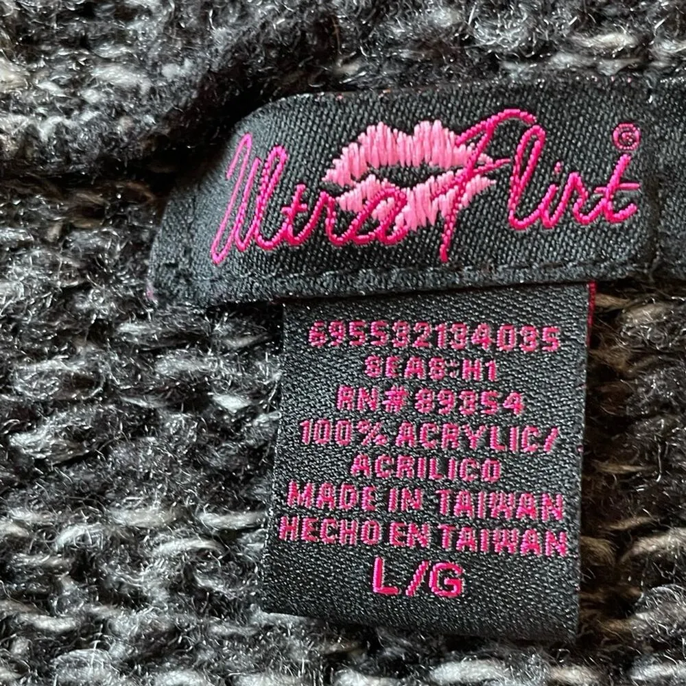 Ultra Flirt Black Marled Sweater Tunic Dress size Large (Junior) - Image 4