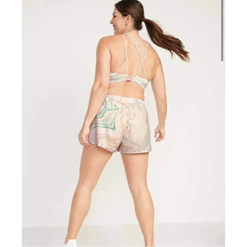 Old Navy Mid-Rise StretchTech Swirl Pop Dolphin-Hem Run Athletic Shorts SZ XL - Image 4