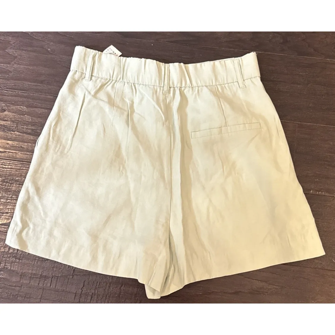 Zara Womens Small Mint Green High Waisted Shorts 2.5" Inseam Pockets Preppy - Image 2