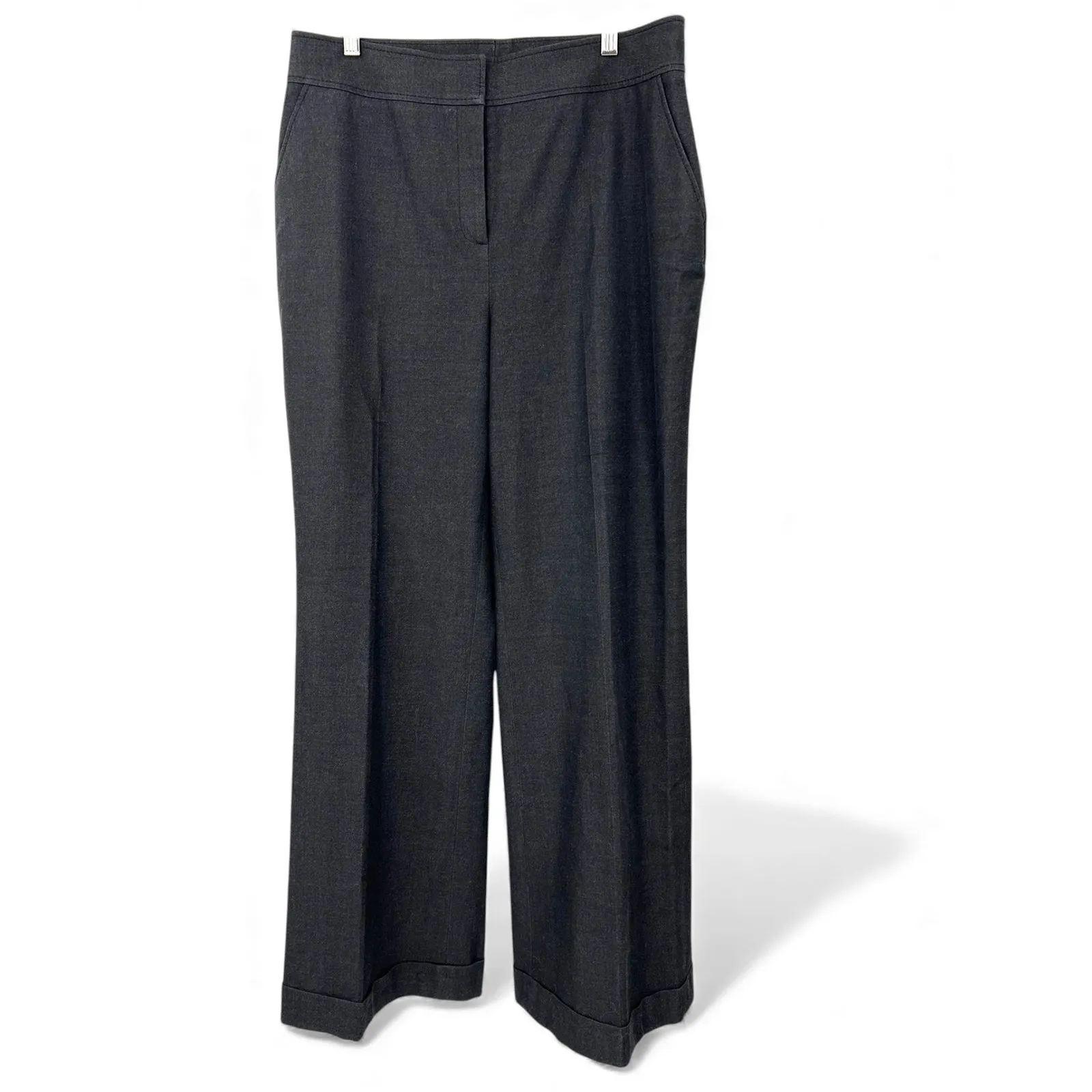 Semantiks 14 wide leg cuffed pants Trouser Slacks Dark Grey Women 31.5" inseam Gray - Image 3