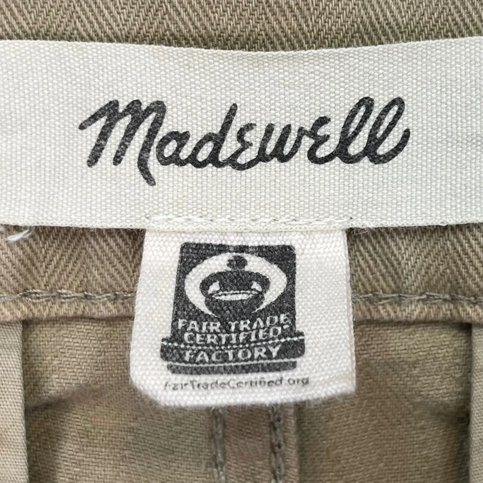 Madewell '90s Straight Utility Cargo Pants Khaki‎ Fair Trade Cotton Size 32 - Image 6