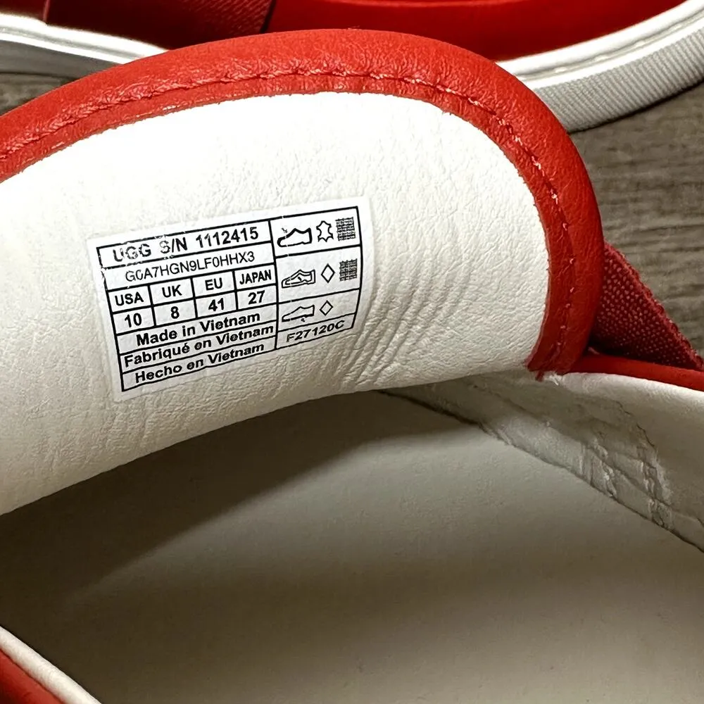 UGG Chayze Platform Sneaker Leather Slip On Round Toe Rubber Sole Red 10 - Image 6