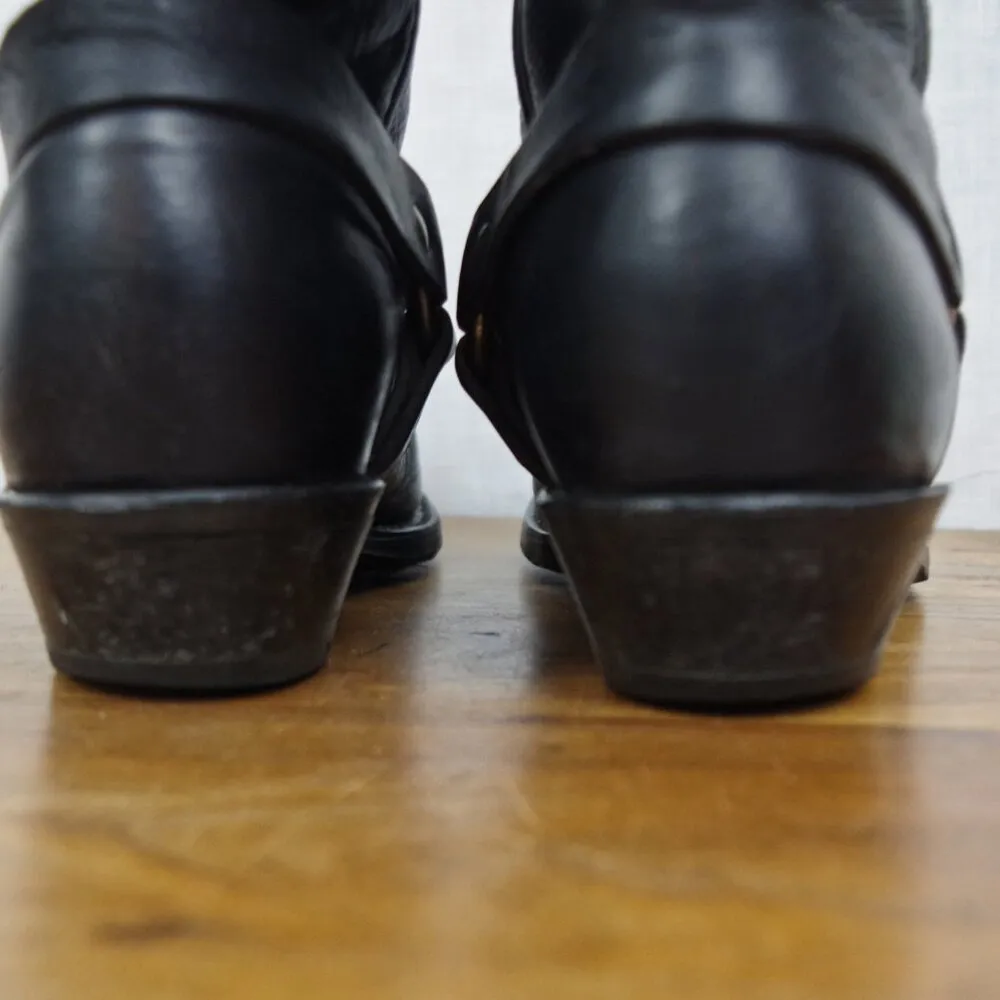 Vintage Rev Gear Black Leather Ankle Harness Motorcycle Boots 9.5M Size 9.5 - Image 11