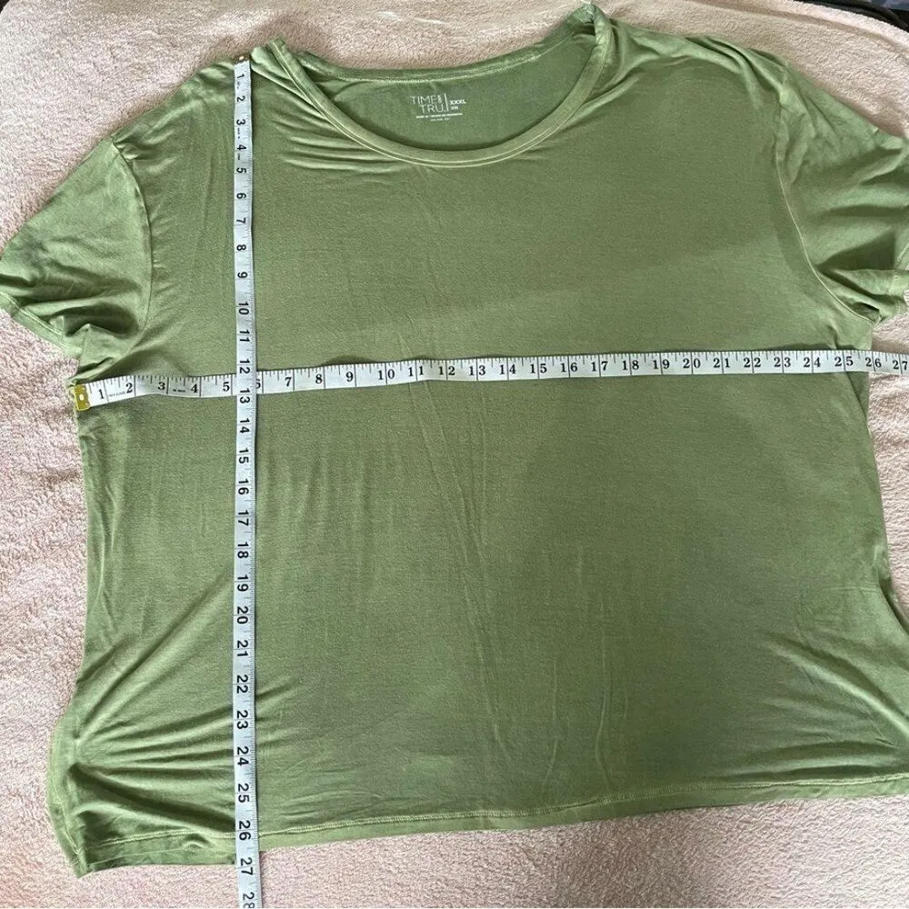 Time and tru women’s plus size 3XL (22) green scoop shirt top shirt sleeve new - Image 6