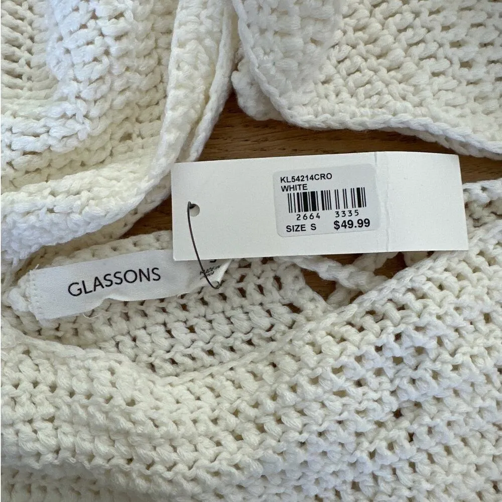 Glassons - Long Sleeve Crochet Top in White - Image 2