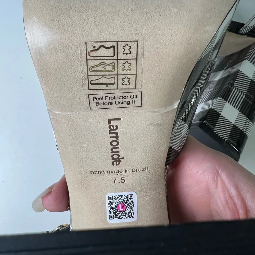 Larroude Pixie Plaid Pumps in Black Motif 7.5 - Image 11