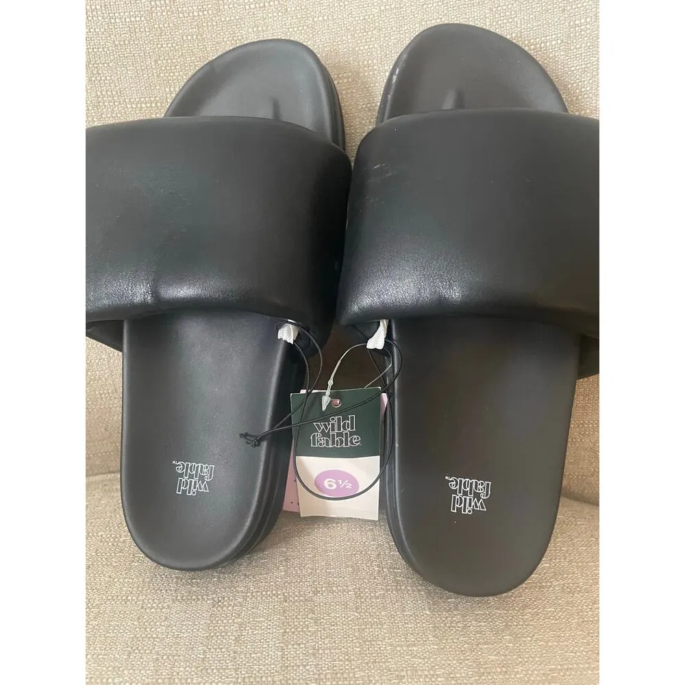 Women's Sabrina Footbed Sandals - Wild Fable Black, S83 - Image 3