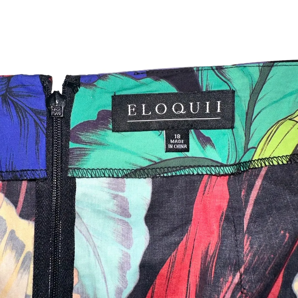 NWT Eloquii Tropical Asymmetrical Ruched Side Mini Skirt 18 - Image 5